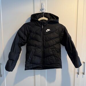 Kids Nike Black Hooded Puffer Coat